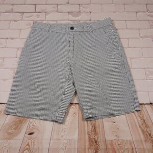Brooks Brothers Red Fleece Chino Shorts Mens 32 x 8.5 Seersucker Striped Cotton